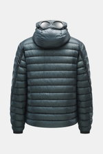 C.P. Company Daunenjacke petrol, Rückansicht, Slim Fit, hochwertige Microfaser, wärmende Daunenfüllung, wasserabweisend, Kapuze mit Goggle Lenses, zwei-Wege-Reißverschluss.