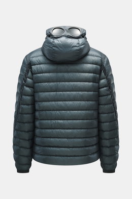 C.P. Company Daunenjacke petrol, Rückansicht, Slim Fit, hochwertige Microfaser, wärmende Daunenfüllung, wasserabweisend, Kapuze mit Goggle Lenses, zwei-Wege-Reißverschluss.