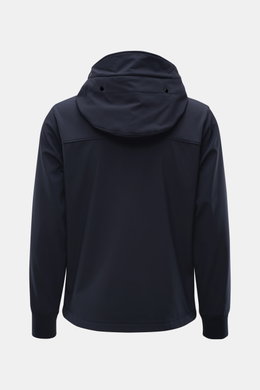 C.P. Company Softshell-Jacke 'C.P. Shell-R Goggle Jacket' navy, Rückansicht, Kapuze mit Goggle Lenses, recycelte Microfaser, wind- und wasserabweisend, Slim Fit.