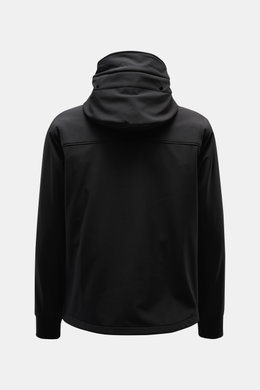 C.P. Company Softshell-Jacke 'C.P. Shell-R Goggle Jacket' schwarz, Rückansicht, Softshell recycelte Microfaser, Kapuze mit Goggle Lenses, wind- und wasserabweisend, Slim Fit, elastisch, atmungsaktiv, Zwei-Wege-Reißverschluss, Handwärmetaschen, flexible Ri