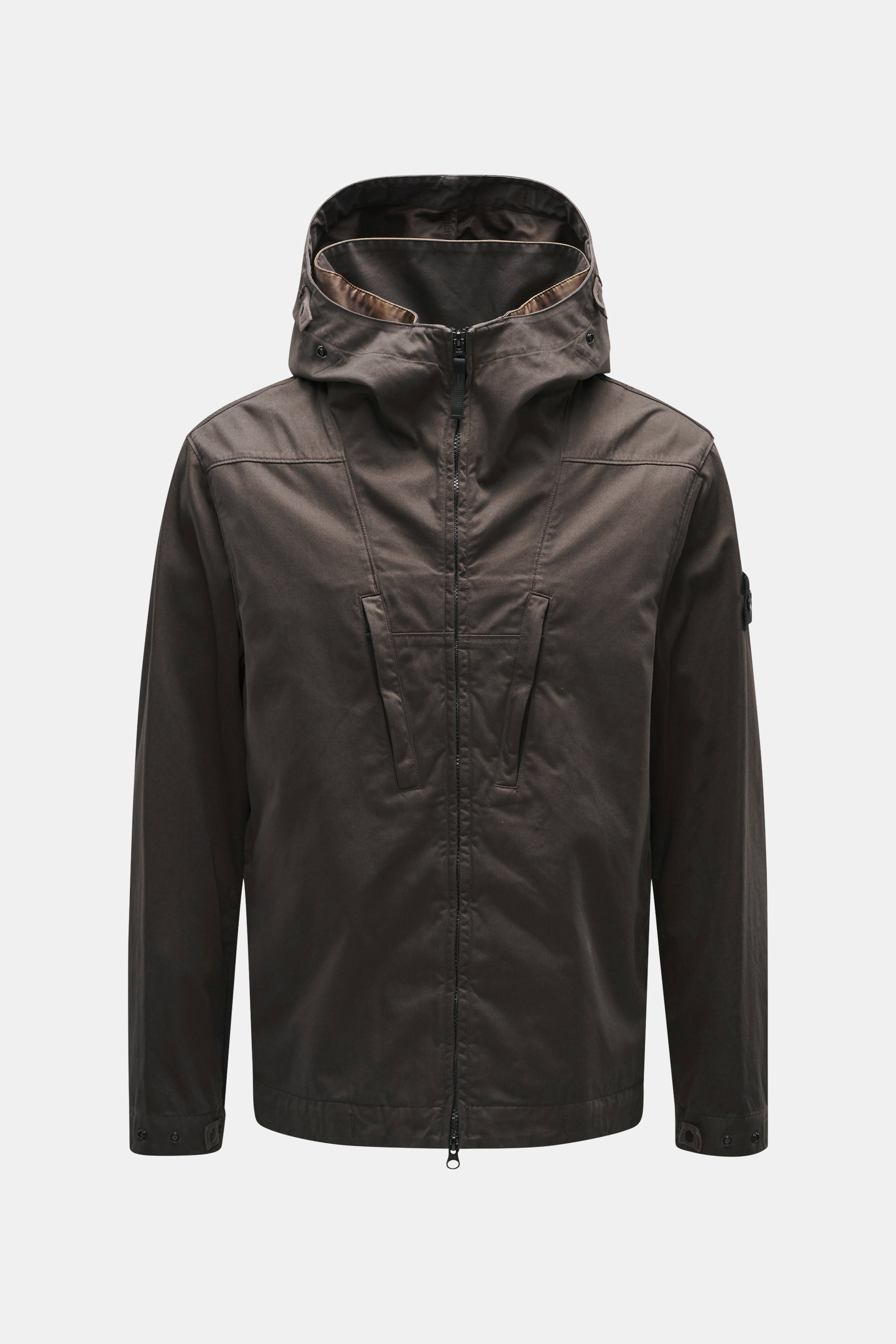 Stone Island Jacke 'No Seasons Raso Gommato Cover Transparente-TC' graubraun