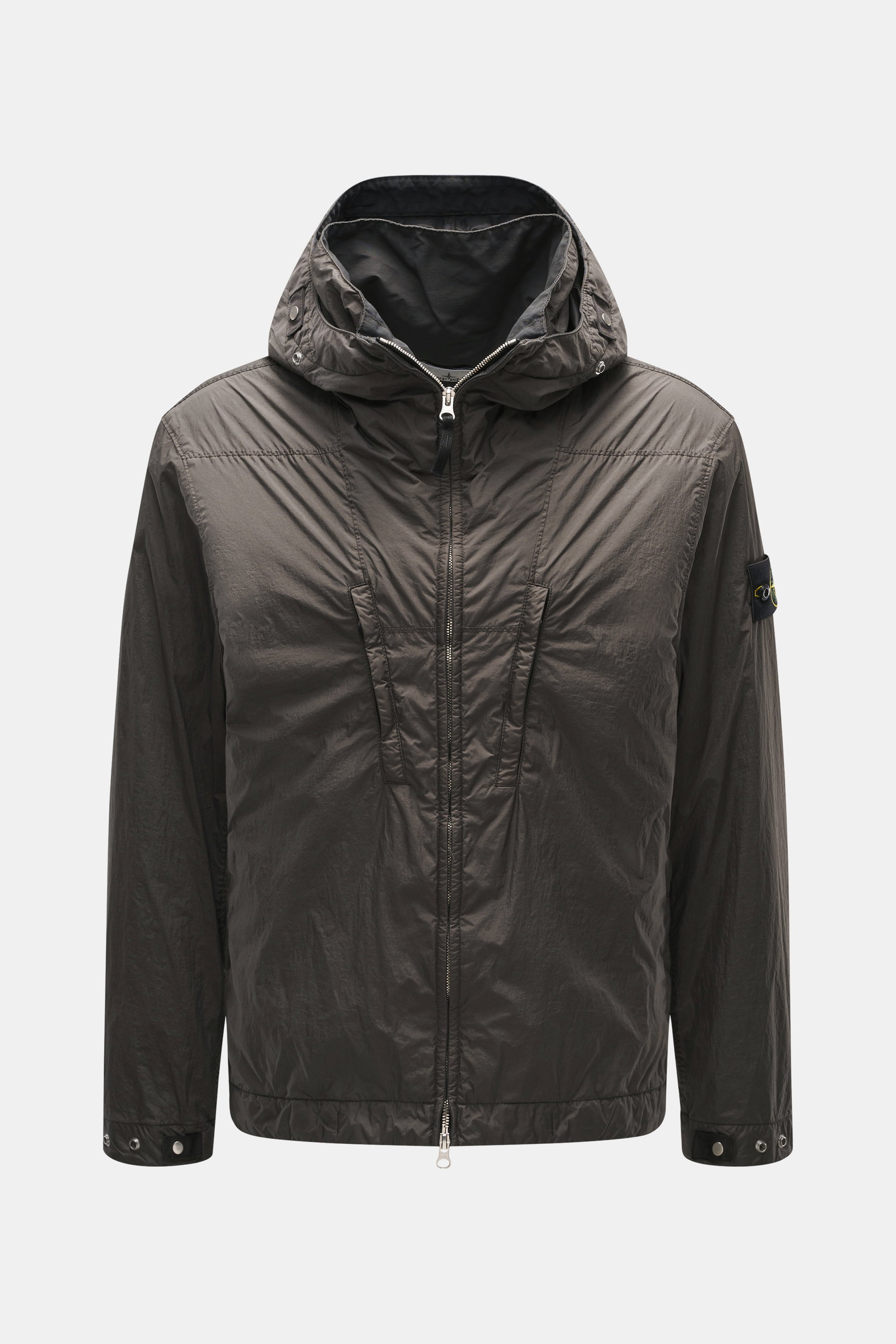 Stone Island Jacke 'No Seasons Garment Dyed Crinkle Reps NY' graugrün