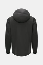 Stone Island Jacke 'Stellina' dunkelgrau, Rückansicht mit Kapuze, Gore-Tex Microfaser, wind- und wasserdicht, atmungsaktiv, Regular Fit, getapte Nähte.