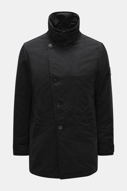 Stone Island Jacke 'David-TC Ghost Piece' schwarz, Rückansicht, Microfaser mit Anti-Drop-Finish, Slim Fit, gesteppt, wattiert, tonales Badge am Ärmel.