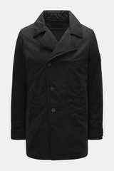 Stone Island Jacke 'David-TC Ghost Piece' schwarz, frontale Nahaufnahme, Slim Fit, Microfaser, Anti-Drop-Finish, wasser- und windabweisend, tonales Kompass-Badge am Ärmel.