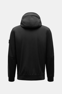 Stone Island Softshell-Blouson 'Light Soft Shell-R e.dye Technology' schwarz, Rückansicht, Kapuze, wind- und wasserabweisend, Slim Fit, elastische Microfaser.