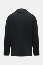 Rear view of Stone Island Pea Coat Navy with a felted surface made of fine virgin wool and cashmere blend, slim fit and heavy quality.

Description: <p>This pea coat by STONE ISLAND features a felted surface made of fine virgin wool with a cashmere blend,