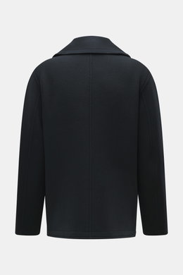 Rear view of Stone Island Pea Coat Navy with a felted surface made of fine virgin wool and cashmere blend, slim fit and heavy quality.

Description: <p>This pea coat by STONE ISLAND features a felted surface made of fine virgin wool with a cashmere blend,