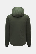 Canada Goose Daunenjacke 'Lodge Hoody' dunkelgrün, Rückansicht, leichte, wind- und wasserabweisende Daunenjacke mit Kapuze, Slim Fit, verstaubar.