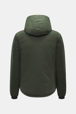 Canada Goose Daunenjacke 'Lodge Hoody' dunkelgrün, Rückansicht, leichte, wind- und wasserabweisende Daunenjacke mit Kapuze, Slim Fit, verstaubar.