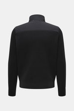 Parajumpers Strickjacke 'Steel River' schwarz, Rückansicht, hochwertig, Microfaser, weicher Griff, grobes Patentstrick-Design, Slim Fit, Zwei-Wege-Reißverschluss, Stehkragen, Brusttasche, Weblabel, Nahttaschen.