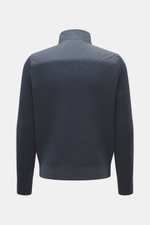 Parajumpers Strickjacke 'Steel River' graublau Rückansicht, grobes Patentstrick-Design, hochwertige Microfaser, weicher Griff, Slim Fit, Stehkragen.