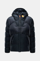 Parajumpers Daunenjacke 'Notigi' navy, frontale Nahaufnahme, ultraleichtes Nylon-Ripstop, Microfaser, Kapuze, wind- und wasserabweisend, Daunenfüllung.