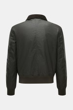 Back view of Belstaff Wax blouson 'Mount Jacket' dark olive in slim fit, made from wind- and water-repellent waxed cotton with ribbed cuffs and corduroy collar.

Description: <p>The robust blouson 'Mount Jacket' by BELSTAFF combines military aesthetics wi