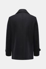 Belstaff Cabanjacke 'Milford' navy, Rückansicht, Mix aus Wolle und Microfaser, weicher Griff, Regular Fit, variabler Reverskragen, Ärmel mit Knopfriegel, Rückenmittelschlitz.