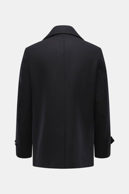 Belstaff Cabanjacke 'Milford' navy, Rückansicht, Mix aus Wolle und Microfaser, weicher Griff, Regular Fit, variabler Reverskragen, Ärmel mit Knopfriegel, Rückenmittelschlitz.