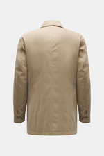 Moorer Daunenjacke 'Nobile' dunkelbraun shown from the back, slim fit with variable collar, elastic microfiber, smooth finish, water-repellent, lightweight down filling.