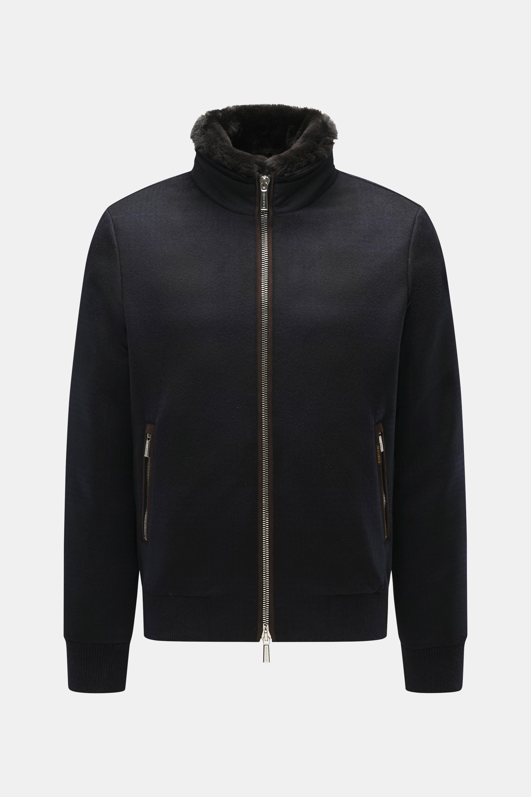 Moorer Cashmere Daunenblouson 'Bellati' navy kariert