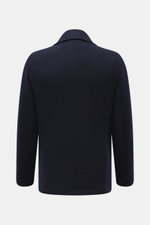 Rückansicht der Fedeli Cashmere Cabanjacke navy aus Doubleface-Jersey, Slim Fit, variabler Kragen, Unconstructed Design, schräge Leistentaschen.