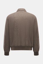 Montecore Daunenblouson dunkelbraun/beige gemustert, Rückansicht, Regular Fit, Mix aus Cashmere und Seide, softer Griff, Umlegekragen, elastische Bündchen.