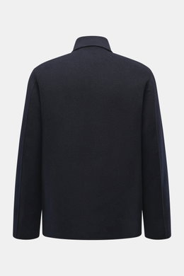 Montecore Cashmere Jacke navy in Slim Fit, reine Cashmere, ungefüttert, Umlegekragen, Rückansicht, Taschen in Seitennaht.