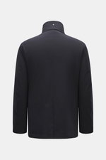 Montecore Down jacket dark navy shown from the back, featuring a stand-up collar with rear metal logo, slim fit, water-repellent microfiber.