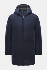 Sealup Parka 'Hurricane' navy frontale Ansicht, Microfaser, Regular Fit, wind- und wasserabweisend, mit Kapuze, Zwei-Wege-Reißverschluss, Saum regulierbar.