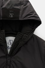 Sealup Parka 'Hurricane' dunkelgrau in Nahaufnahme von oben, Kapuze mit Logo, Microfaser, wind- und wasserabweisend, Regular Fit.