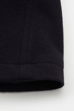 Sealup Cabanjacke 'Amalfi Peacoat' dark navy aus Wolle-Cashmere-Mix mit weichem Griff, Slim Fit, breitem Revers, schrägen Taschen, dreireihig, von schräg oben fotografiert.