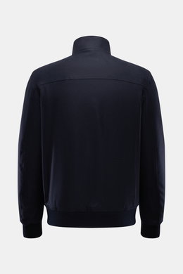 Rückansicht des Colombo Kid Cashmere Blouson navy, Slim Fit, aus reinem Kid Cashmere mit Stehkragen, Nerzfell-Innenfutter, wasserabweisend, weicher Griff.