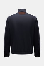 Rückansicht des Colombo Blouson 'Roadster' navy aus ultraleichter, wind- und wasserabweisender Microfaser mit Stehkragen und Velourslederbesatz.