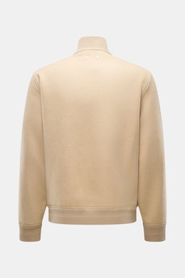 Jacob Cohen Cashmere Blouson beige in Slim Fit, Rückansicht, reiner Cashmere, Stehkragen aus Rippstrick, elastische Bündchen, sehr weich, zeitlos sportlich.