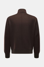 Rifugio Blouson 'Favola' dark brown jacket shown from the back, slim fit with stand-up collar, wool-cashmere blend, soft touch, blouson cuffs.