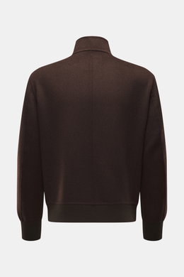 Rifugio Blouson 'Favola' dark brown jacket shown from the back, slim fit with stand-up collar, wool-cashmere blend, soft touch, blouson cuffs.