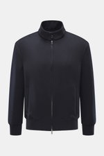 Rifugio Blouson 'Favola' navy aus Wolle-Cashmere-Mix, Slim Fit, Stehkragen, Zwei-Wege-Reißverschluss, schräge Taschen, Bündchen, frontal fotografiert.