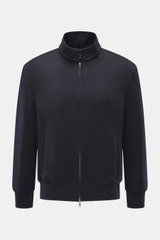 Rifugio Blouson 'Favola' navy aus Wolle-Cashmere-Mix, Slim Fit, Stehkragen, Zwei-Wege-Reißverschluss, schräge Taschen, Bündchen, frontal fotografiert.