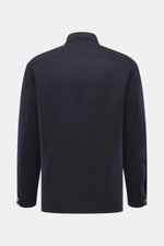 Rückansicht des Rifugio Overshirt navy, Slim Fit, aus weichem Wolle-Cashmere-Mix mit Umlegekragen, Manschetten, Unconstructed Design.