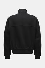 Rückansicht des schwarzen The Row Cashmere Blouson 'Olek' mit Stehkragen, Raglanärmeln und elastischem Saum, weicher Cashmere-Filz.