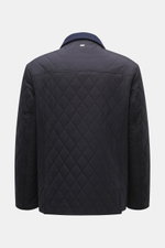 Rückansicht der Agnona Steppjacke navy aus hochwertiger Microfaser, Regular Fit, glatter Griff, Umlegekragen mit Rippstrickbesatz.