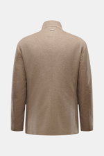 Agnona Cashmere Jacke beige meliert, Rückansicht, Slim Fit, reiner Cashmere, weicher Griff, leichte Wattierung, variables Revers, glattes Innenfutter, Seitenschlitze.