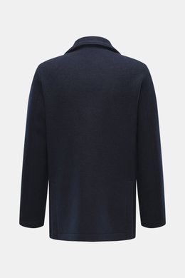 Rear view of the Lunaria Cashmere Cashmere Jacket navy, showcasing its pure cashmere fabric, slim fit, and notch collar design. 

Description: <p>Timeless elegance, masterfully staged: The exclusive, lightweight jacket from LUNARIA CASHMERE combines a cle