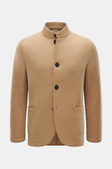 Lunaria Cashmere Cashmere Jacke beige, Slim Fit, ungefüttert, mit Reverskragen, Vier-Knopf-Stil, Fronttaschen, Rückenmittelschlitz, weicher Griff, Frontalansicht