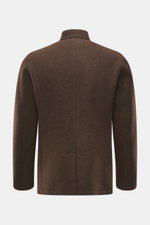 Rear view of the Lunaria Cashmere Cashmere jacket dark brown, unlined with a slim fit, notched collar, patch pockets, and center back vent.

Description: Reduced elegance, finest wearing comfort: The unlined jacket from LUNARIA CASHMERE impresses with cle