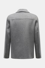 Ami Paris Grey Jacket shown from the back in a slim fit with turn-down collar, sleeve cuffs with button, made of soft wool and cashmere mix. 

<p>Stylish through the transitional season: This jacket by AMI PARIS convinces with a casual cut made of wool an