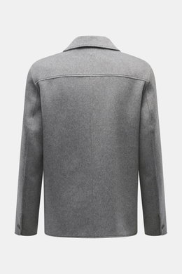 Ami Paris Grey Jacket shown from the back in a slim fit with turn-down collar, sleeve cuffs with button, made of soft wool and cashmere mix. 

<p>Stylish through the transitional season: This jacket by AMI PARIS convinces with a casual cut made of wool an