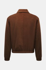 Ami Paris Cord-Blouson braun, Rückansicht, Cord aus Baumwolle, weicher Griff, Unisex, Regular Fit, Umlegekragen, elastische Abschlüsse, Twill-Futter.