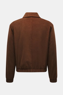 Ami Paris Cord-Blouson braun, Rückansicht, Cord aus Baumwolle, weicher Griff, Unisex, Regular Fit, Umlegekragen, elastische Abschlüsse, Twill-Futter.