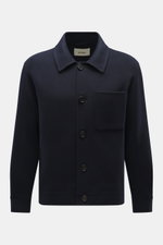 Arma Woll-Overshirt 'Jur' navy, frontale Nahaufnahme, reine Wolle, Slim Fit, Umlegekragen, Brust- und Hüfttaschen, Knopfleiste, weicher Griff, Übergangszeit