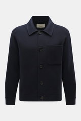 Arma Woll-Overshirt 'Jur' navy, frontale Nahaufnahme, reine Wolle, Slim Fit, Umlegekragen, Brust- und Hüfttaschen, Knopfleiste, weicher Griff, Übergangszeit
