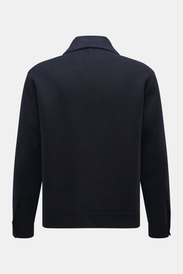 Arma Woll-Overshirt 'Jur' navy, Rückansicht, reine Wolle, weicher Griff, Slim Fit, Umlegekragen, Knopfärmel, Unconstructed Design, Taschen.
